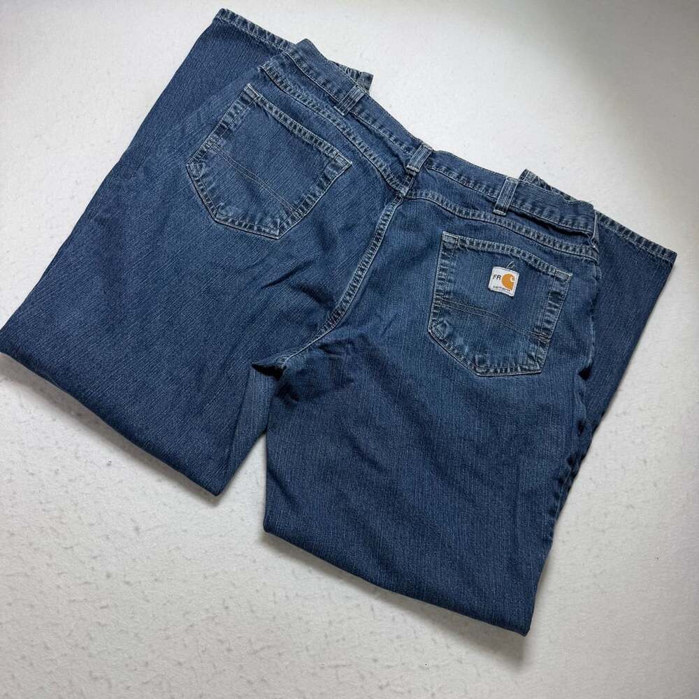 Carhartt Flame Resistant Denim Jeans Mens 38x32 Safety NFPA 2112 Made USA